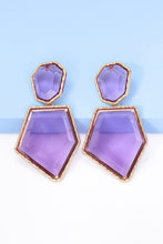 Carregar imagem no visualizador da galeria, Geometrical Shape Zinc Alloy Frame Resin Dangle Earrings
