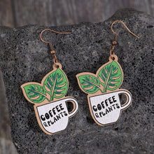 Carregar imagem no visualizador da galeria, Wooden Alloy Dangle Earrings
