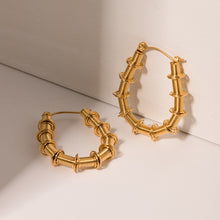 Carregar imagem no visualizador da galeria, Gold-Plated Stainless Steel Hoop Earrings
