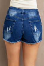 Carregar imagem no visualizador da galeria, Spliced Lace Distressed Denim Shorts
