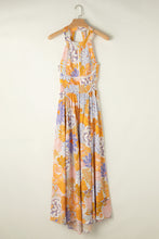 Load image into Gallery viewer, Tied Printed Grecian Sleeveless Maxi Dress
