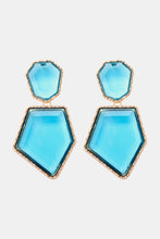 Carregar imagem no visualizador da galeria, Geometrical Shape Zinc Alloy Frame Resin Dangle Earrings
