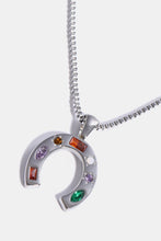 Carregar imagem no visualizador da galeria, Inlaid Zircon Pendant Stainless Steel Necklace
