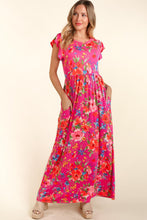 Carregar imagem no visualizador da galeria, Haptics Floral Ruffled Round Neck Cap Sleeve Dress
