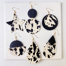 Carregar imagem no visualizador da galeria, Genuine Cowhide Leather Dangle Earrings
