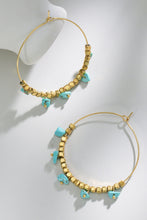 Carregar imagem no visualizador da galeria, Turquoise Stainless Steel Hoop Earrings
