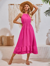 Carregar imagem no visualizador da galeria, Ruffled Round Neck Sleeveless Dress
