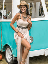 Carregar imagem no visualizador da galeria, Waffle-Knit Tied Spaghetti Strap Dress
