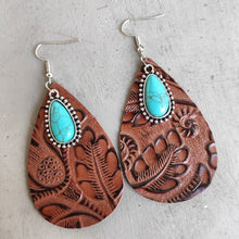 Carregar imagem no visualizador da galeria, Artificial Turquoise Teardrop Earrings
