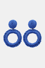 Load image into Gallery viewer, Round Shape Raffia Grass Dangle Earrings
