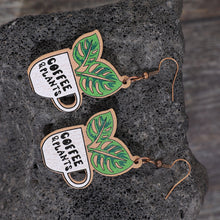 Carregar imagem no visualizador da galeria, Wooden Alloy Dangle Earrings
