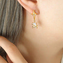 Load image into Gallery viewer, Zircon Copper Geometric Drop Earrings
