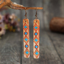 Carregar imagem no visualizador da galeria, Geometric Leather Bar Earrings
