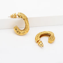 Load image into Gallery viewer, Gold-Plated C-Hoop Earrings
