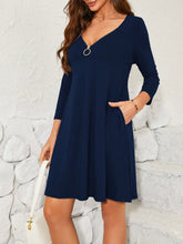 Load image into Gallery viewer, Quarter Zip Long Sleeve Dress
