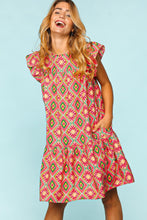 Carregar imagem no visualizador da galeria, Haptics Full Size Ruffled Printed Dress with Side Pockets
