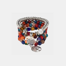 Carregar imagem no visualizador da galeria, Silver-Plated Beaded Charm Bracelet
