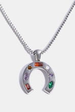 Carregar imagem no visualizador da galeria, Inlaid Zircon Pendant Stainless Steel Necklace
