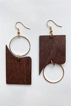 Carregar imagem no visualizador da galeria, Geometrical Shape Wooden Dangle Earrings
