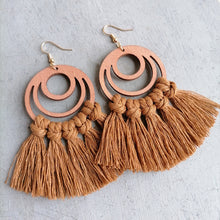 Load image into Gallery viewer, Tassel Detail Geometric Earrings
