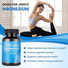 Load image into Gallery viewer, BioEmblem High Absorption Triple Magnesium Complex 300mg | Magnesium Glycinate for Nerves, Magnesium Malate for Energy, Magnesium Supplement to Support Muscle Health | Vegan, Non-GMO 180 Capsules
