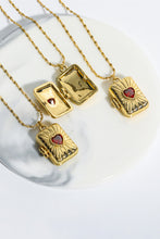 Load image into Gallery viewer, Heart Zircon Box Pendant Copper Necklace
