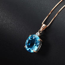 Load image into Gallery viewer, Rose Gold-Plated Artificial Gemstone Pendant Necklace
