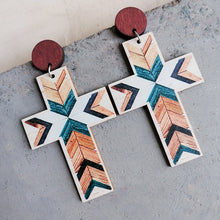 Carregar imagem no visualizador da galeria, Cross Drop Earrings
