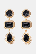 Load image into Gallery viewer, Geometrical Shape Zinc Alloy Frame Glass Dangle Earrings
