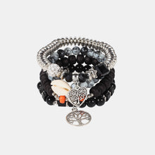 Carregar imagem no visualizador da galeria, Silver-Plated Beaded Charm Bracelet
