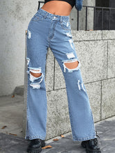 Carregar imagem no visualizador da galeria, Distressed Slit Jeans
