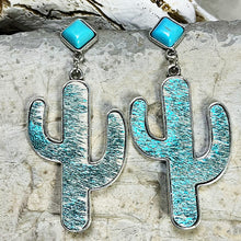 Carregar imagem no visualizador da galeria, Turquoise Cactus Earrings
