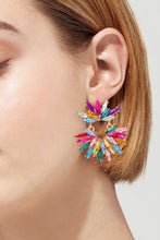 Load image into Gallery viewer, Flower Shape Glass Stone Dangle Earrings
