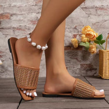 Load image into Gallery viewer, Rattan Woven Flat Sandals
