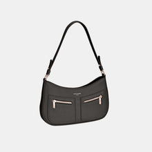 Load image into Gallery viewer, David Jones Front Double Zip Design PU Leather Shoulder Bag
