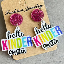 Load image into Gallery viewer, HELLO SECOND GRADE Acrylic Dangle Earrings
