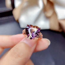 Load image into Gallery viewer, Rose Gold-Plated Artificial Gemstone Heart Ring
