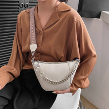 Load image into Gallery viewer, PU Leather Chain Trim Crossbody Bag
