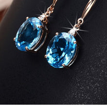 Carregar imagem no visualizador da galeria, Rose Gold-Plated Artificial Gemstone Earrings
