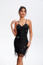 Carregar imagem no visualizador da galeria, Sequin V-Neck Wrap Cami Dress
