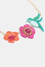 Load image into Gallery viewer, Flower &amp; Bird Rhinestone Decor Necklace
