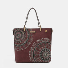 Carregar imagem no visualizador da galeria, Nicole Lee USA Metallic Stitching Embroidery Inlaid Rhinestone Tote Bag
