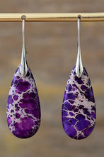 Carregar imagem no visualizador da galeria, Handmade Teardrop Shape Natural Stone Dangle Earrings
