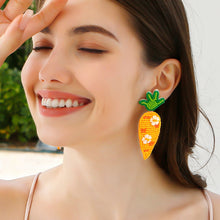 Carregar imagem no visualizador da galeria, Stainless Steel Beaded Sequin Carrot Earrings
