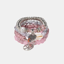 Carregar imagem no visualizador da galeria, Silver-Plated Beaded Charm Bracelet
