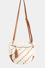 Load image into Gallery viewer, Fame Tassel Detail Weave Semi Circle Bag
