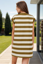 Carregar imagem no visualizador da galeria, Striped Round Neck Cap Sleeve Mini Dress
