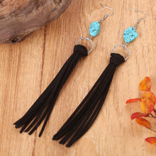 Carregar imagem no visualizador da galeria, Turquoise Fringe Detail Earrings
