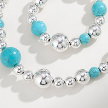 Carregar imagem no visualizador da galeria, Artificial Turquoise Alloy Beaded Bracelet
