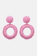 Carregar imagem no visualizador da galeria, Round Shape Raffia Grass Dangle Earrings
